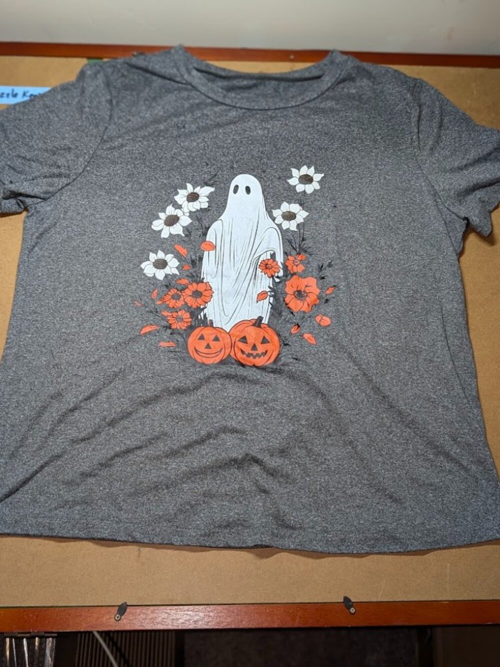 Grey Ghost and flowers t shirt
